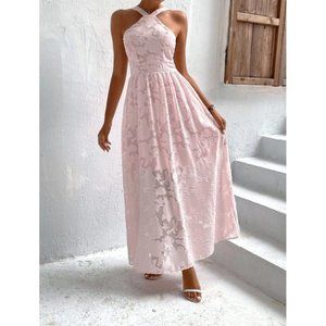 Floral Print Aline flare Maxi Dress Pink